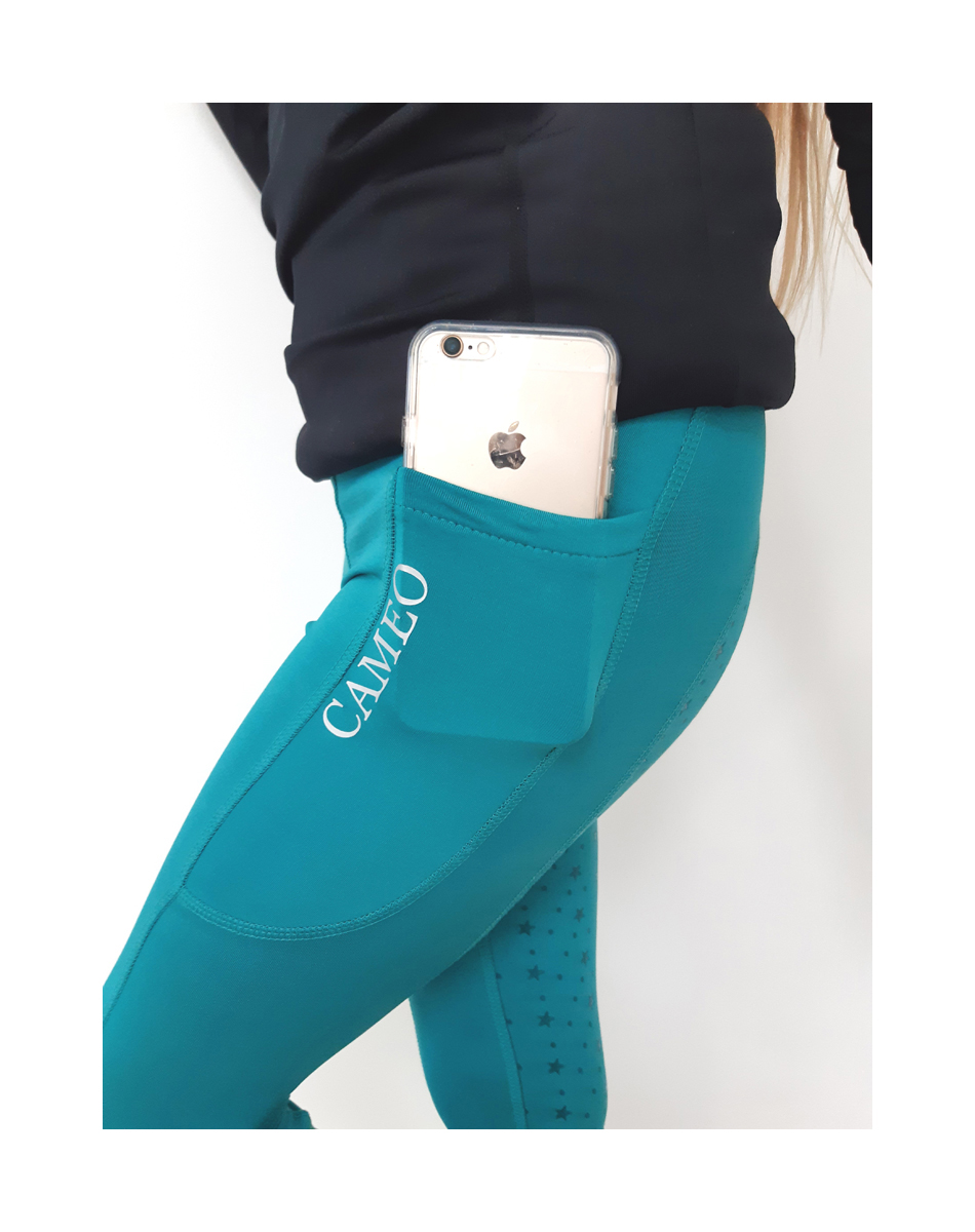 Cameo Equine Performance Denim Horse Riding Tights with Phone