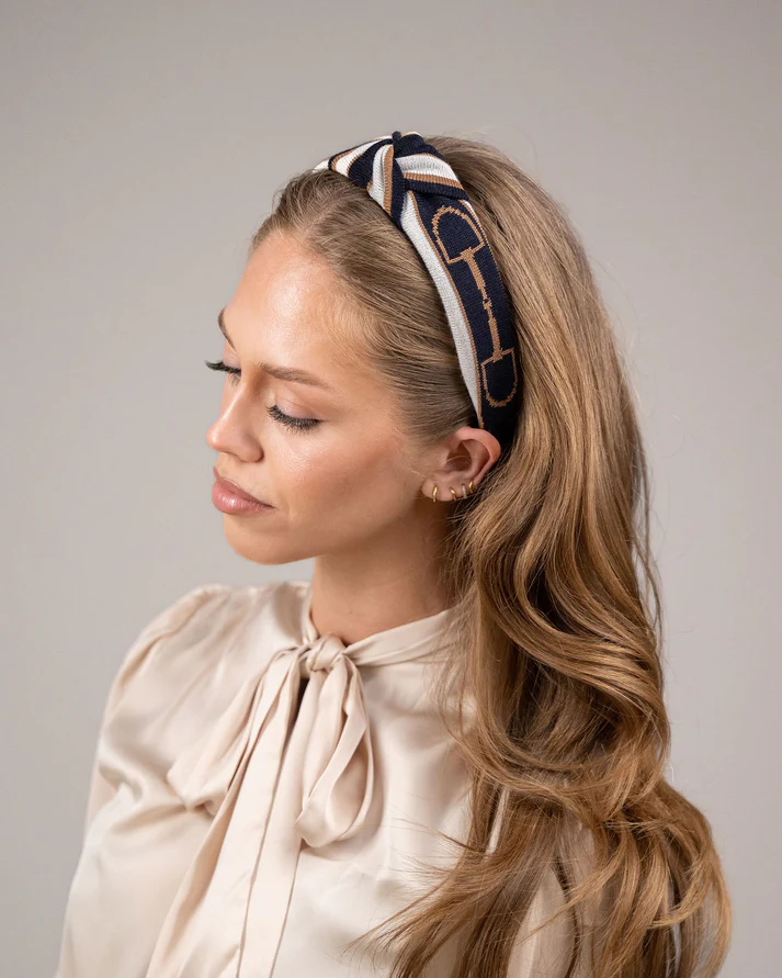 Waring Brooke Navy Snaffled Knot Hairband